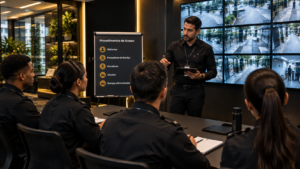 Treinamento profissional de equipe de portaria condominial.